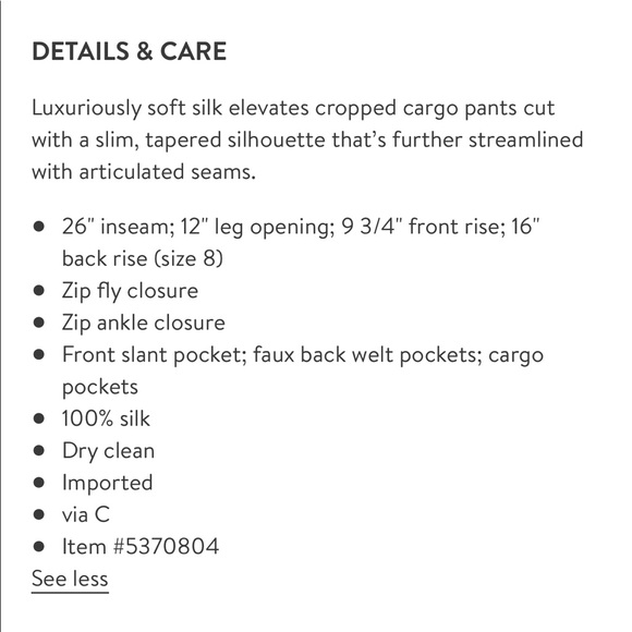 L’Agence Bevin Silk Cargo Pants In Black - Picture 5 of 12